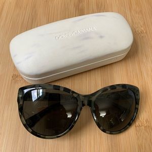 D&G Dolce Gabbana oversized sunglasses with beige gray frame
